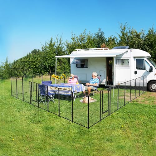 Dog Playpen Outdoor Extra Wide 12 Panels Heavy Duty Anti-Rust Coating-Strengthened Dog Fence 40" Height with Doors Portable for RV Camping Yard
