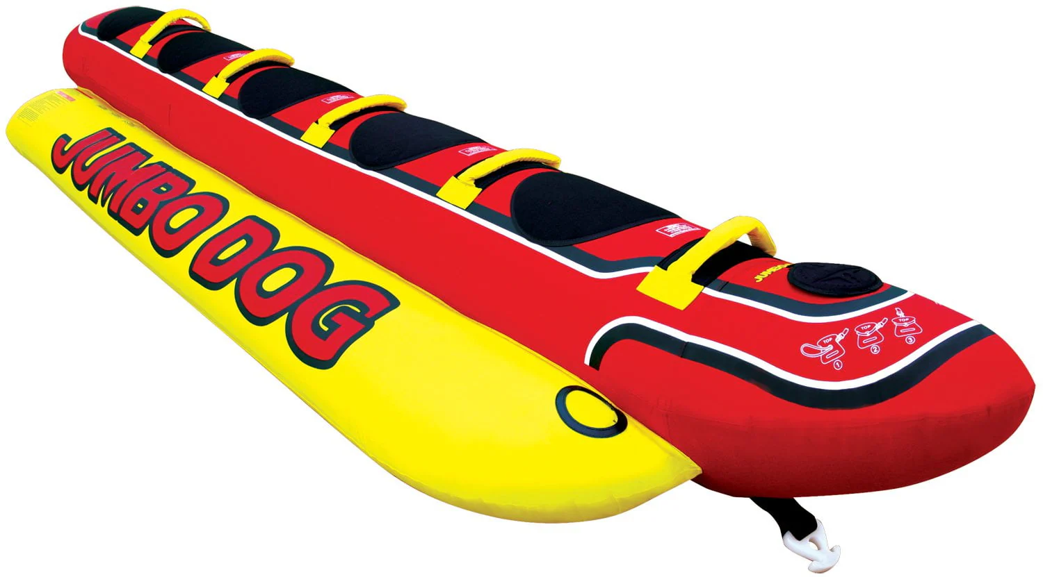 AIRHEAD HD-5 Jumbo Hot Dog 5 Person Rider Inflatable Towable Lake Boat Tube