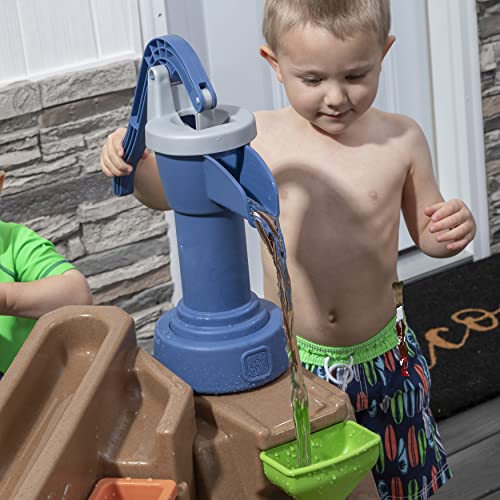 Step 2 Pump & Splash Discovery Pond Water Table, Kids Water Sensory Activity Pool, Summer Outdoor Toys, 10 Piece Toy Accessories