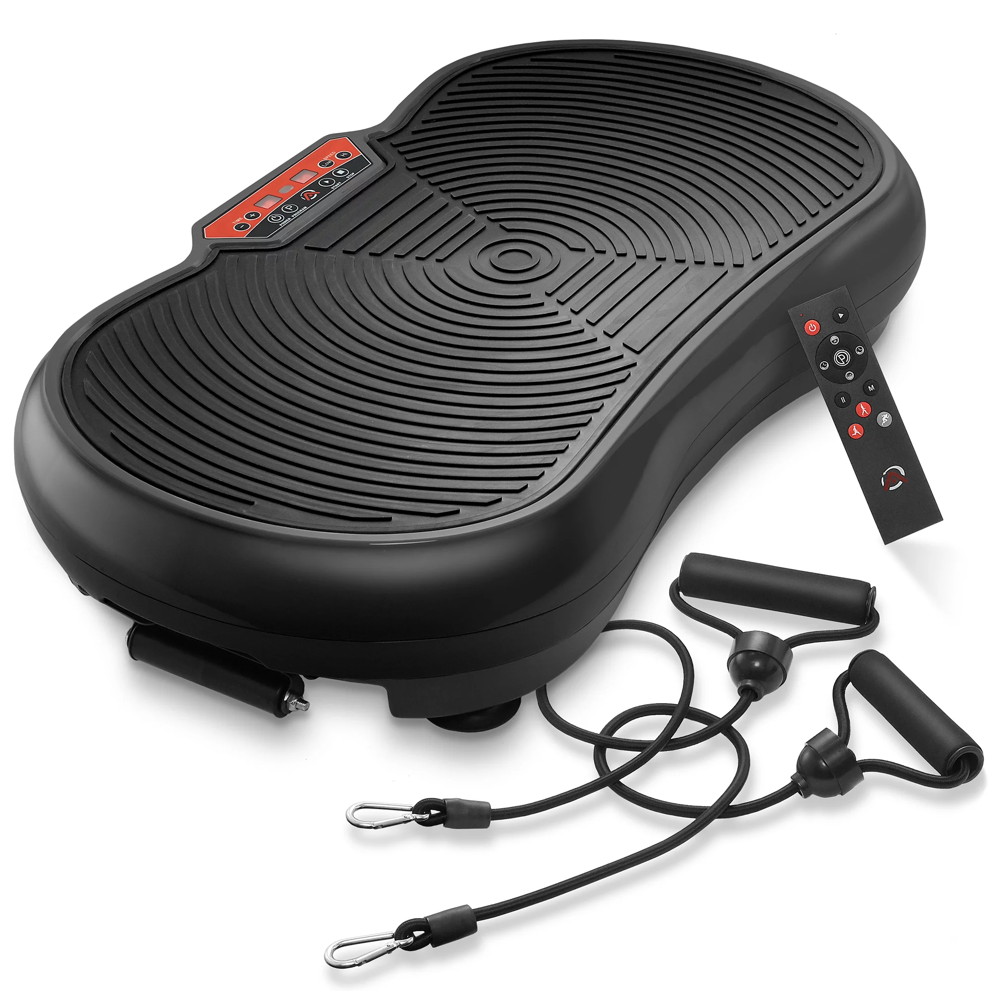 Axis-Plate Vibration Plate Exercise Machine with Resistance Bands - Whole Body Fitness Platform - Black - Curated Treasures Market