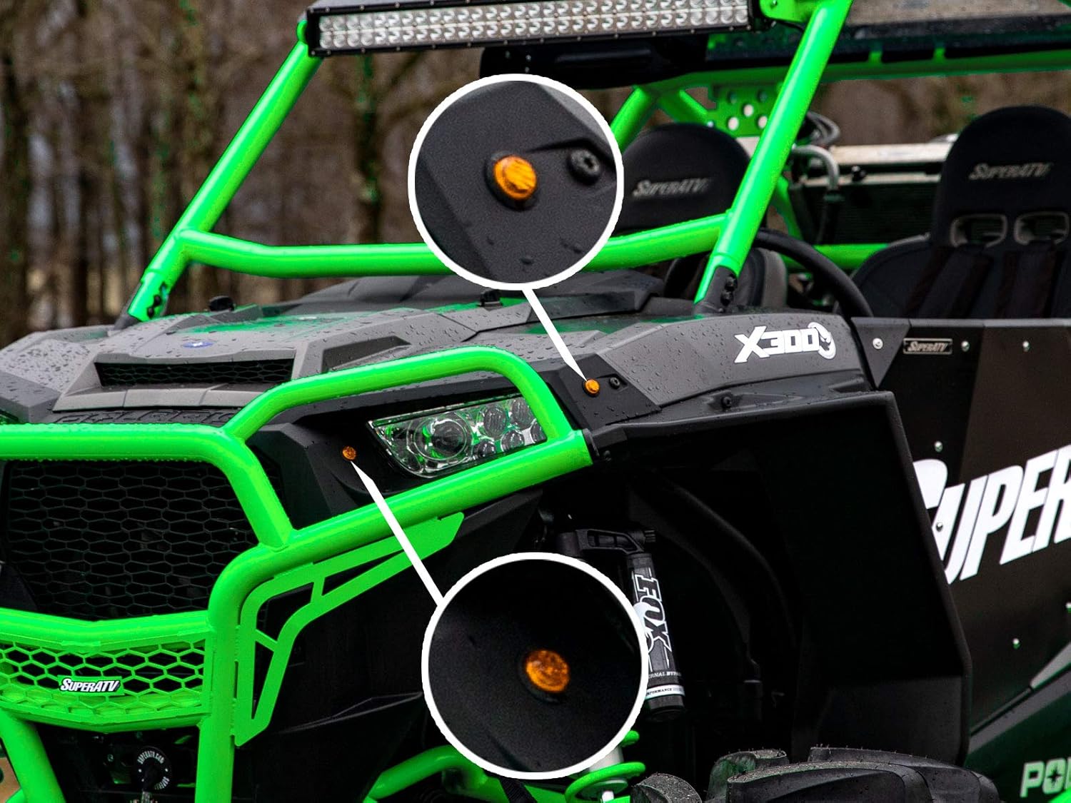 SuperATV Deluxe Turn Signal Kit for Polaris RZR XP 1000 (2015-2018) with Dash-Mounted Turn Signal Rocker Switch - Plug and Play for Easy Installation!