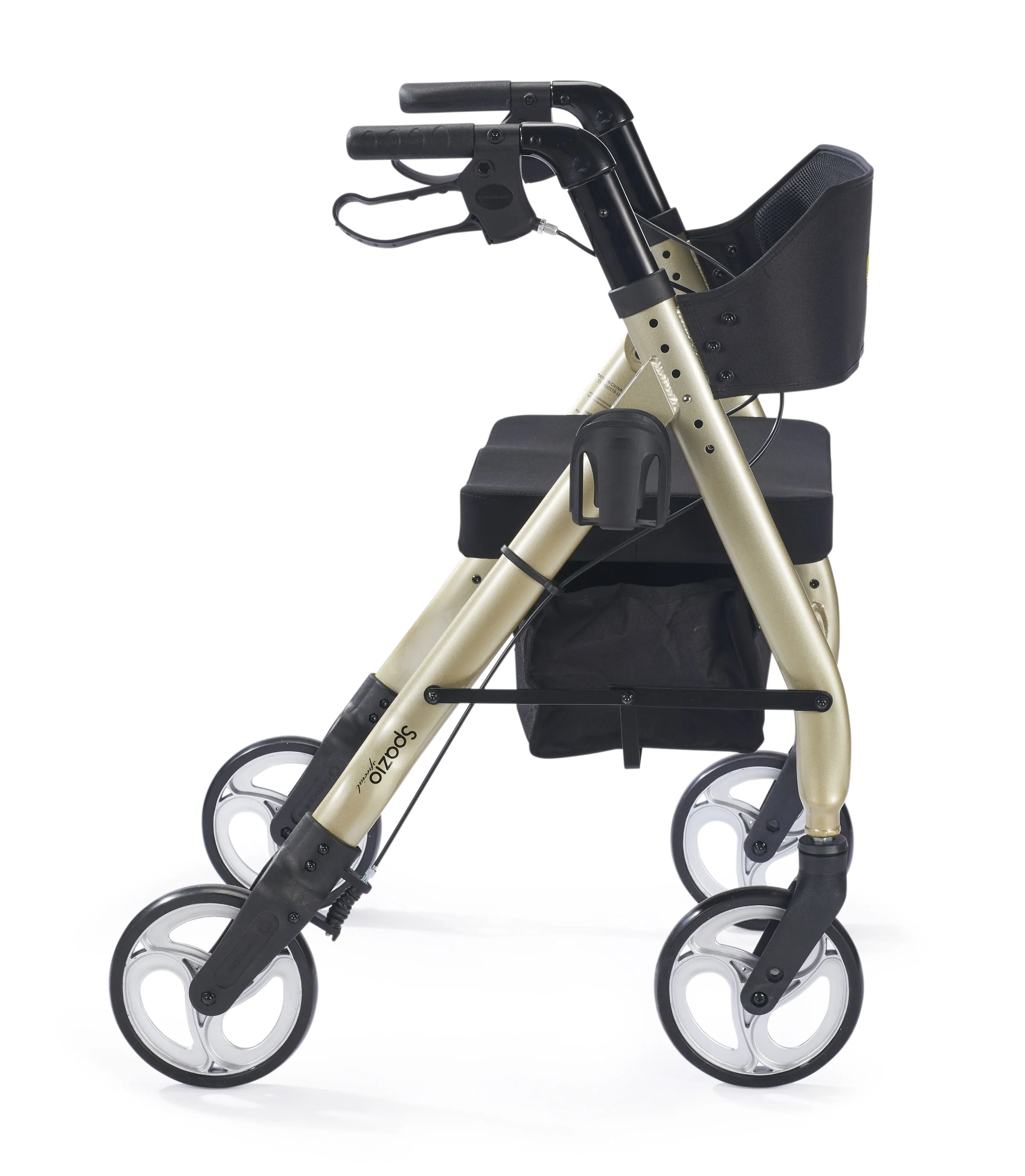 Comodit Spazio Special Extra Wide Heavy-Duty Rollator Walker with Ultra Comfortable Orthopedic 20 Wide Nylon Seat