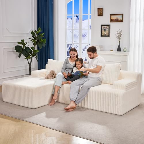 Modular Sectional Sofa Couches L-Shape Couch 3 Seat Modular Sofa Memory Foam Sectional Couches for Living Room