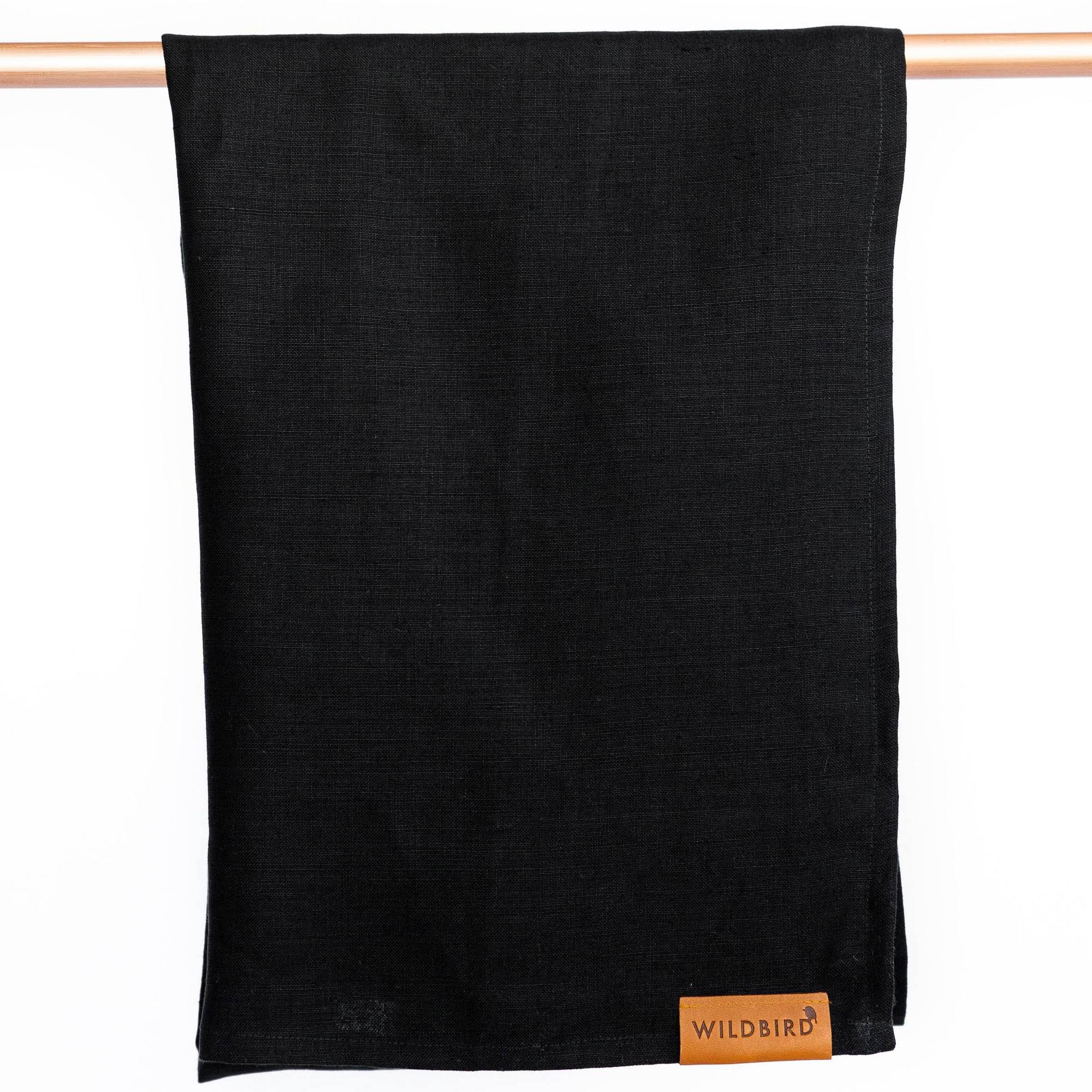 Wildbird Ring Sling Baby Carrier Made from 100% Belgian Linen - Solid Color, Newborns to Toddlers - (Raven Fabric/Black Ring)