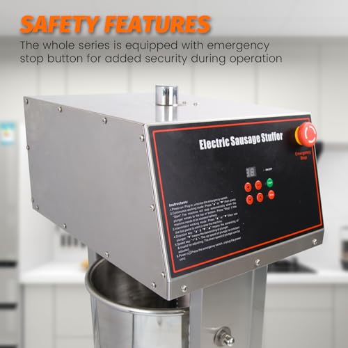 Electric Sausage Stuffer Machine - Hakka Sausage Stuffer, Precision Craftsmanship, Fast Electric Sausage Filling Machine, 20L/44LB