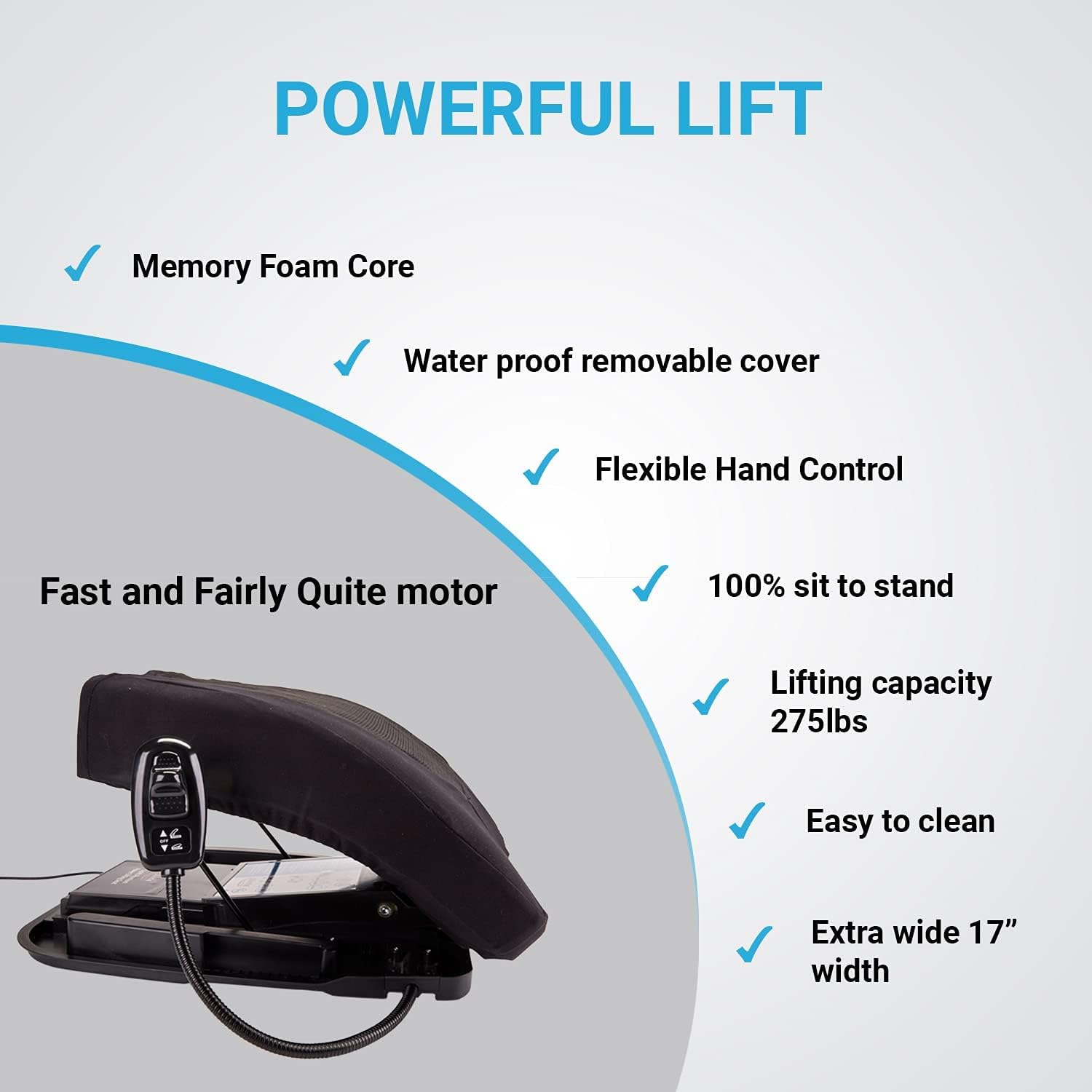 Stand Assist Aid for Elderly - Lifting Cushion by Seat Boost - Portable Alternative to Lift Chairs - Handicap Mobility Help for 70% Lift Support