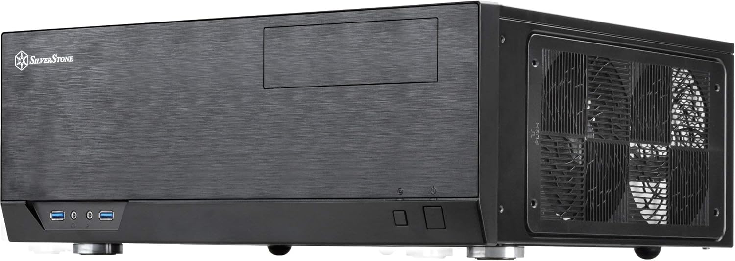 SilverStone Technology Grandia Series Aluminum HTPC Computer Case for ATX / SSI-CEB - Black (GD09B)