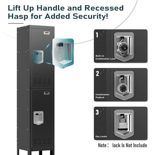 Metal Locker with 5 Doors,Lockers for Employees,66'' Steel Storage Locker for School,Gym, Office, Office,Garage