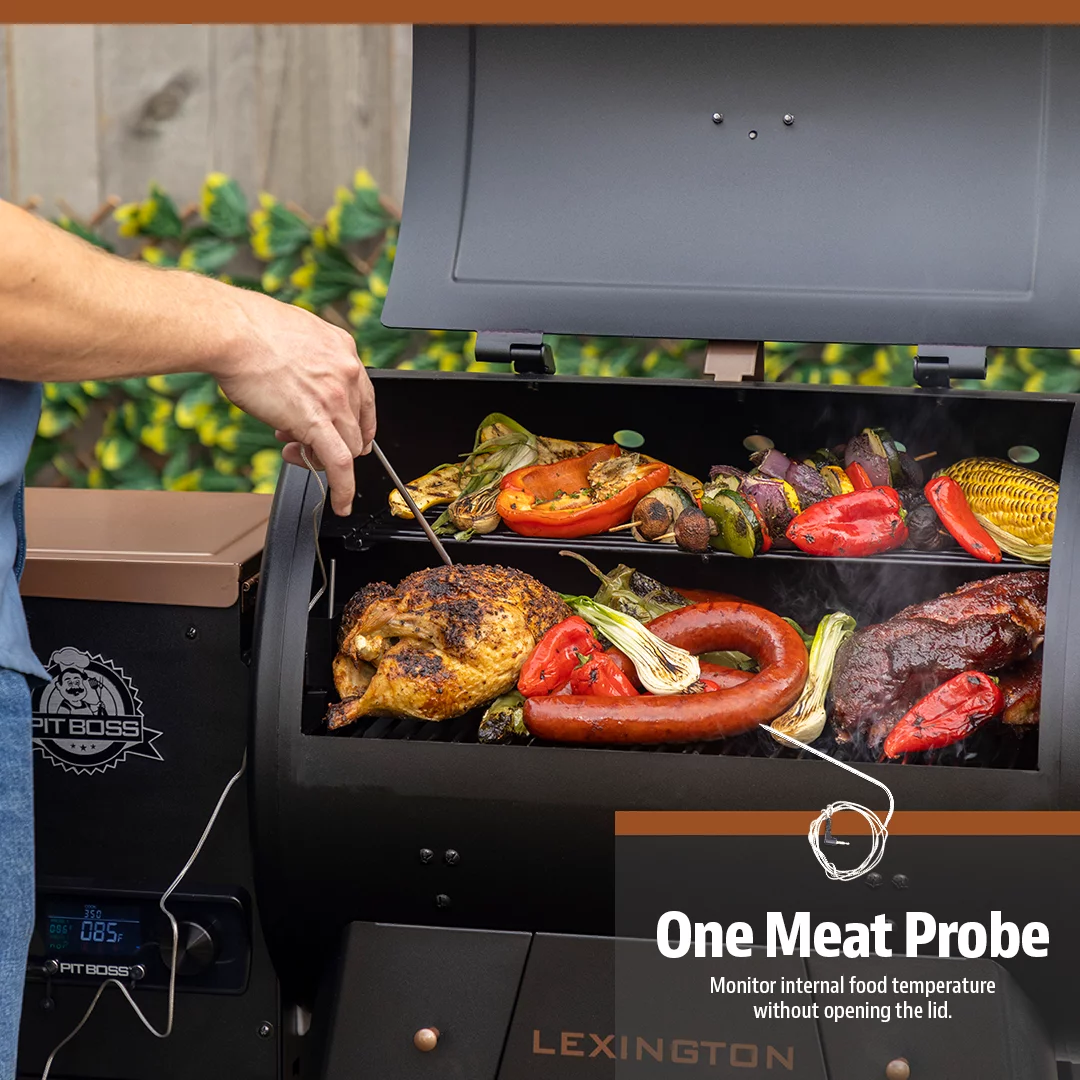 Pit Boss Lexington 500 Sq in Wood Fired Pellet Grill and Smoker – Onyx Series