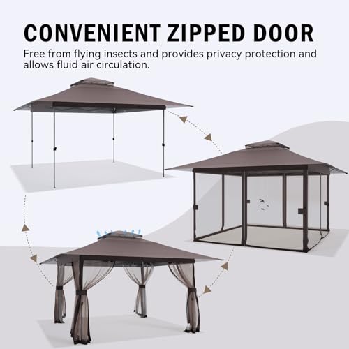 Outdoor Pop Up Gazebo 10x10 - Instant Canopy Tent with Mosquito Nettings