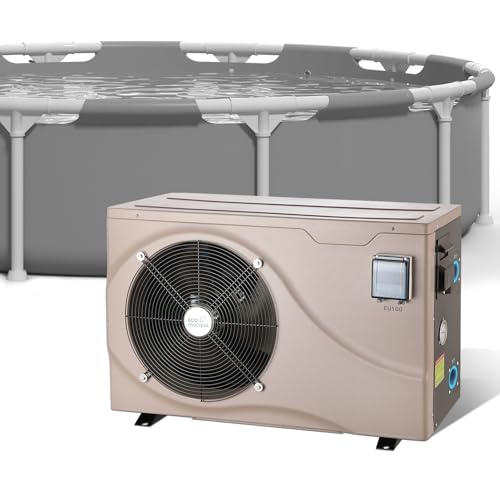 Above Ground Pool Heater EU50, Max 16184BTU Up to 5000gallons Electric Swimming Pool Heat Pumps, Titanium Heat Exchanger, 5.62 COP, 110V/120V