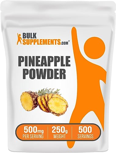 BulkSupplements.com Pineapple Powder - Pineapple Fruit Powder, for Flavoring & Smoothies - Unsweetened & Gluten Free, 500mg per Serving