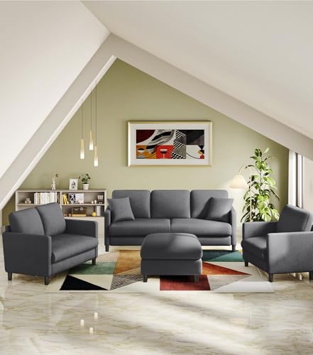 Sofa Accent Chair, 33" Reading Chair for Bedroom, Tool-Free Setup Living Room Accent Chairs, Comfy Arm Chairs Living Room, All-Wood Reading Nook