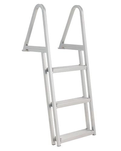 CO-Z 3 Step Removable Dock Ladder, Pontoon Boat Ladder with 350lb Load, Aluminum Swim Ladder with Wide Step & Nonslip Tread