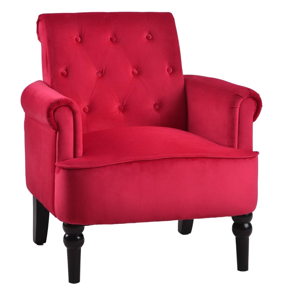 Merax Elegant Button Tufted Club Chair Accent Armchair - Rosewood
