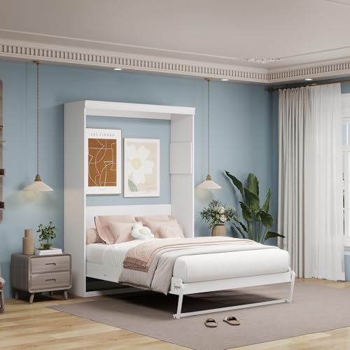 Black Wood Full Size Murphy Bed, Murphy Bed Full Space-Saving Wall Beds