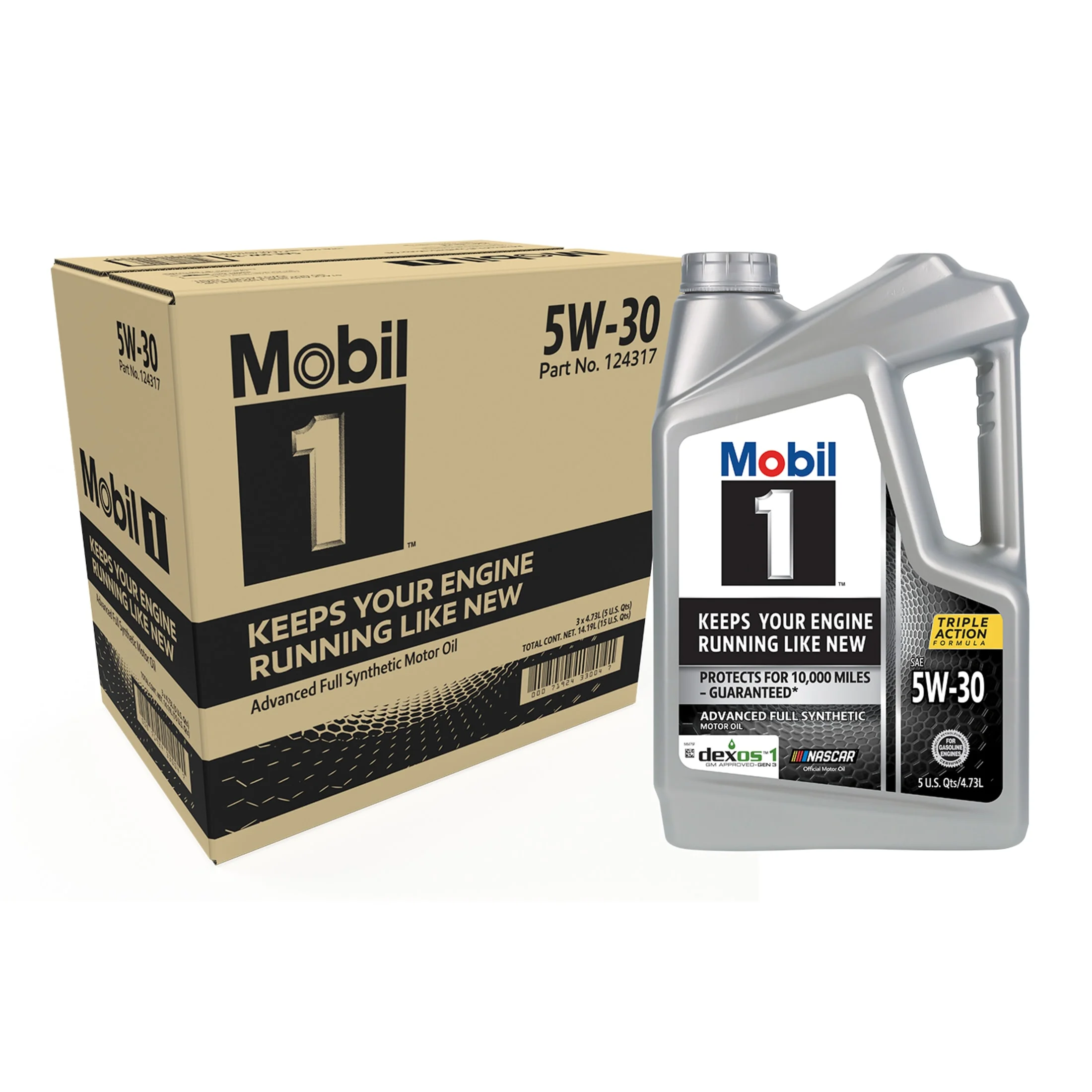Mobil 1 Advanced Full Synthetic Motor Oil 5W-30, 5 Quart (Pack of 3)