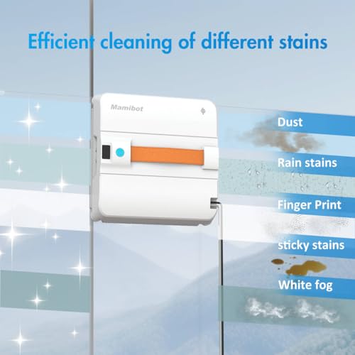 Mamibot W120-DP Window Cleaning Robot, Smart Cleaning with 4 Spray Nozzles, with 10 Cleaning Modes, 3200Pa Suction Power, Edge Detection Technology