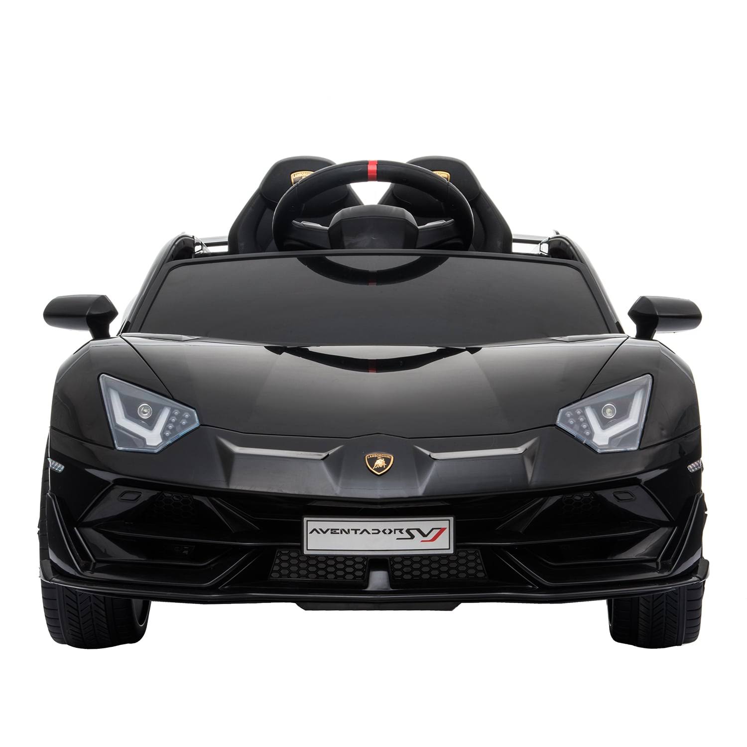 Truemax 12V Kids Electric Battery Powered Ride on Car Lamborghini Aventador SVJ w/ Remote Control, Music Player - Black