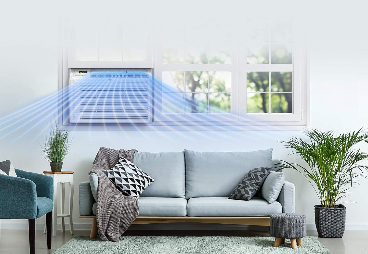 LG 6,000 BTU 115V Window Air Conditioner with Remote Control, 6000, White