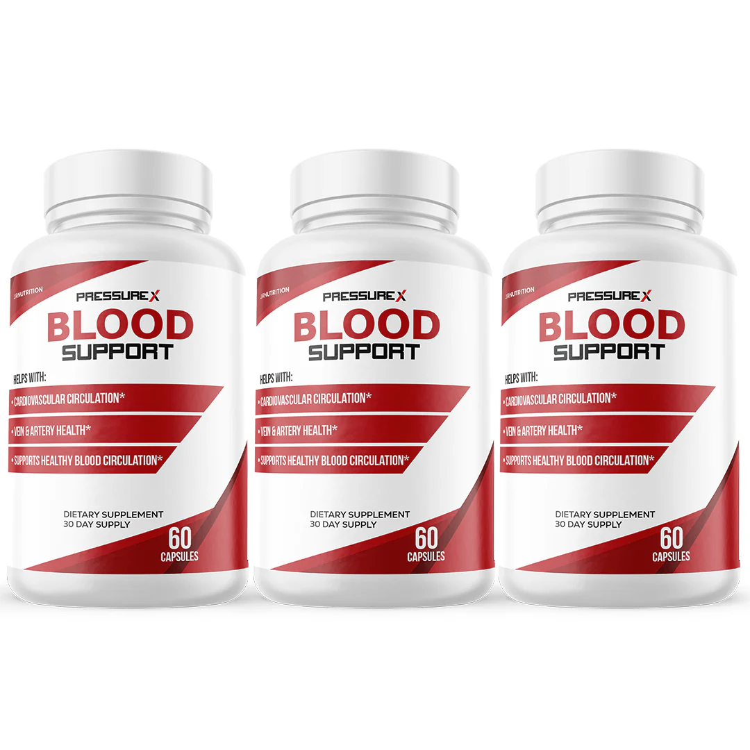Pressure X Blood Support to Balance Blood Pressure & Sugar Levels - 3 Bottles - Kansas Nuitrition - HNZSDS