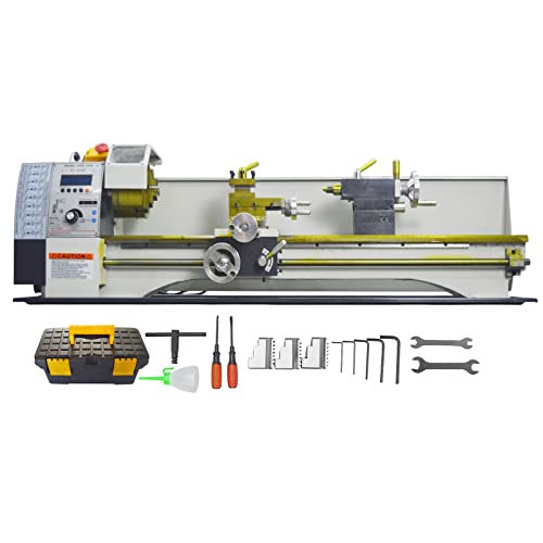 INTBUYING 8"x32" Benchtop Metal Lathe Machine 1100W Brushless Gearless Motor 50-2500RPM