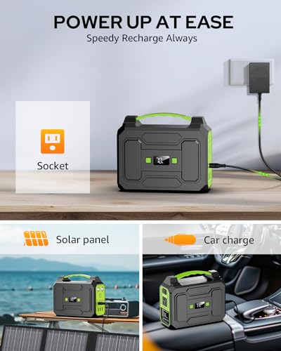 Solar Powered Generator 100W, Portable Solar Generator Power Station with Solar Panels 40W Included