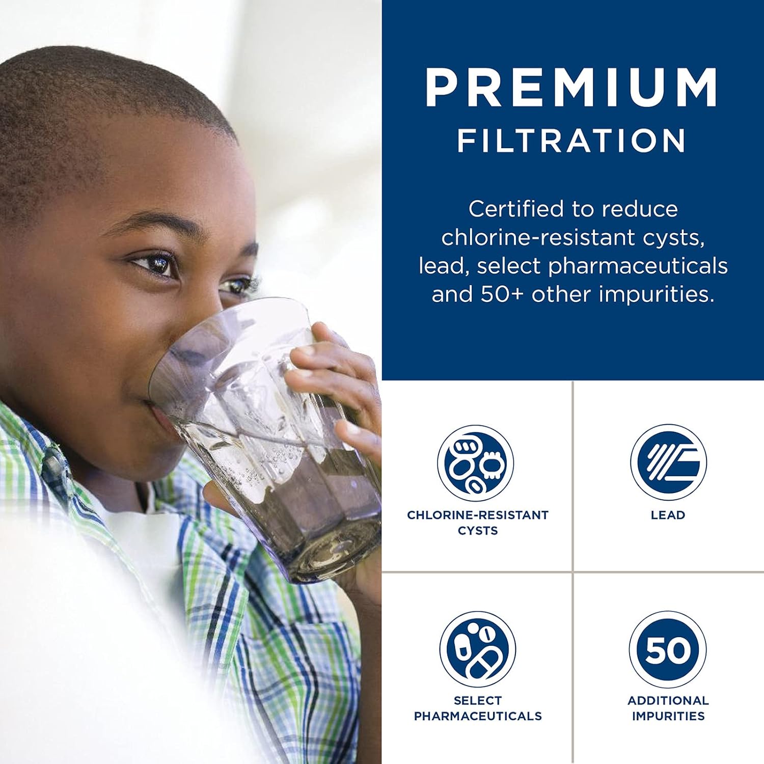 GE XWFE Refrigerator Water Filter | Certified to Reduce Lead, Sulfur, and 50+ Other Impurities | Replace Every 6 Months for Best Results | Pack of 1