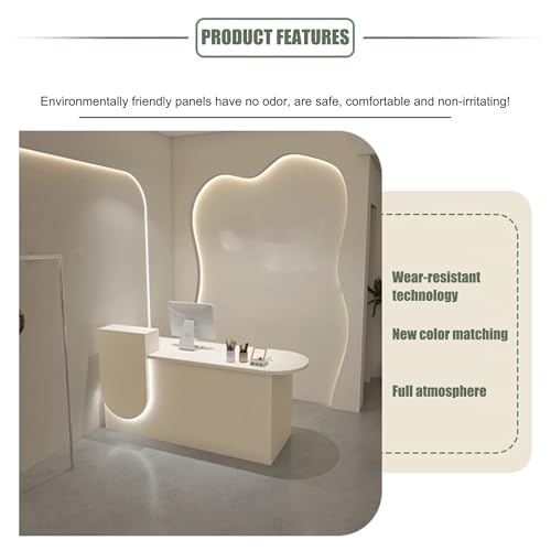 Small Reception Desk with Counter, Front Desk Reception Counter, Modern Counter Table Reception Room Table Office Front Desk for Checkout Lobby