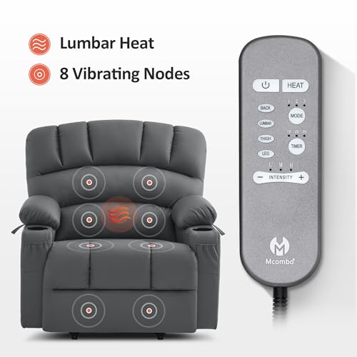 MCombo Oversized Power Lift Recliner Chair for Elderly, Lift Chair with Heat and Massage, Lift Recliner for Big and Tall, Cup Holders
