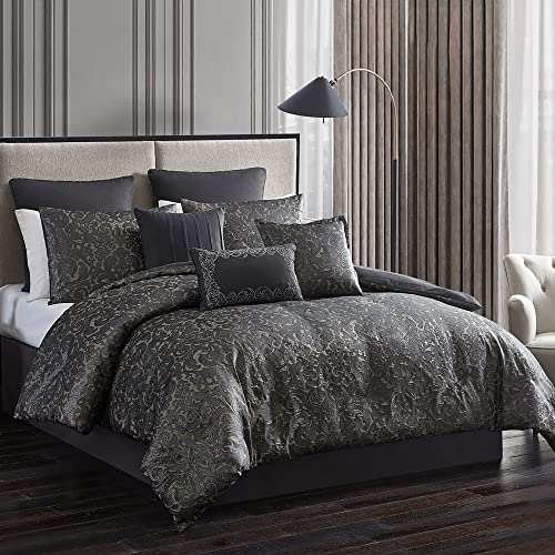 Riverbrook Home 100% Polyester Comforter Set, Queen, Hillcrest - Ivory/Gold, 9 Piece Set