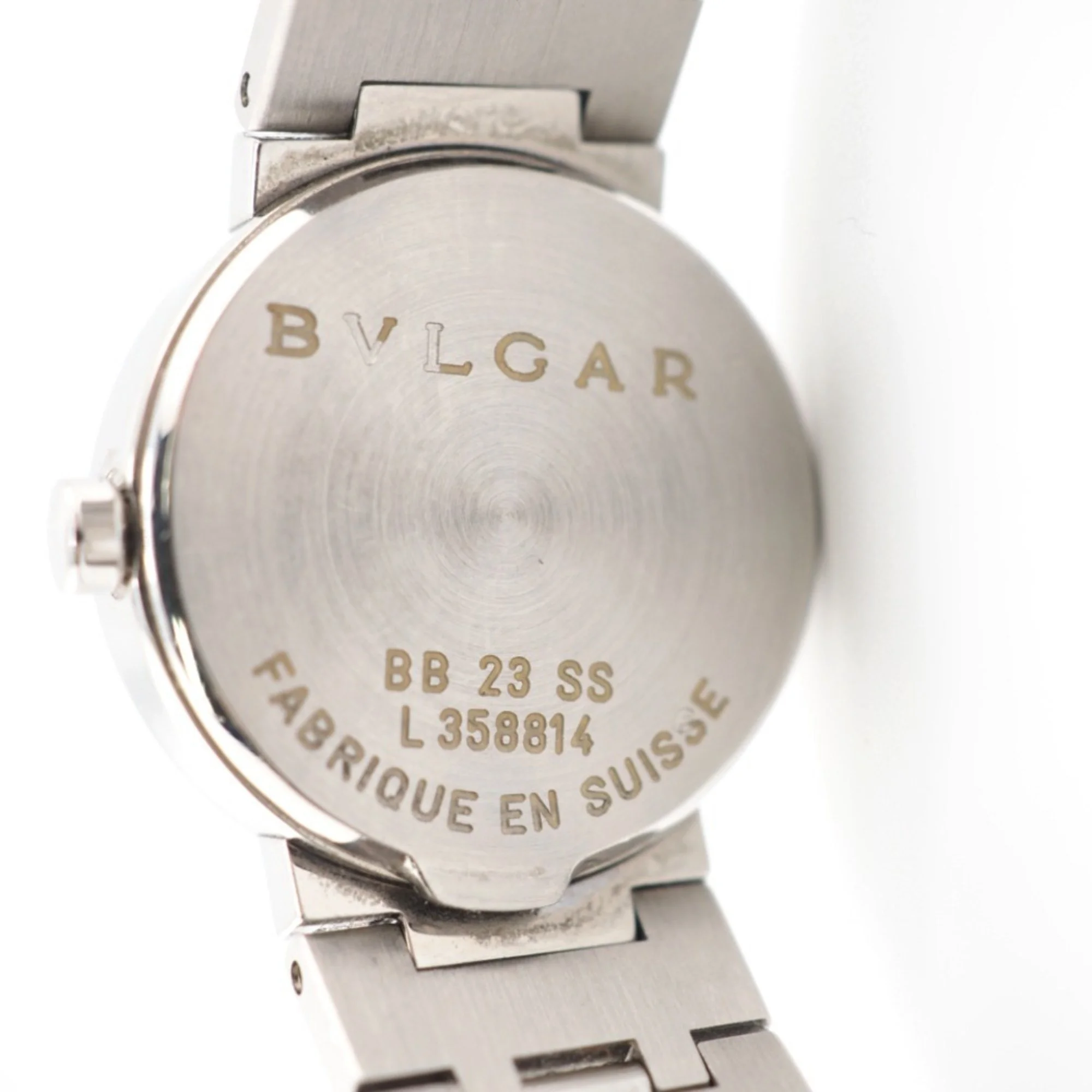 Pre-Owned BVLGARI Bvlgari BB23SS Bulgari Quartz QZ Black Dial Watch Silver Ladies (Good)