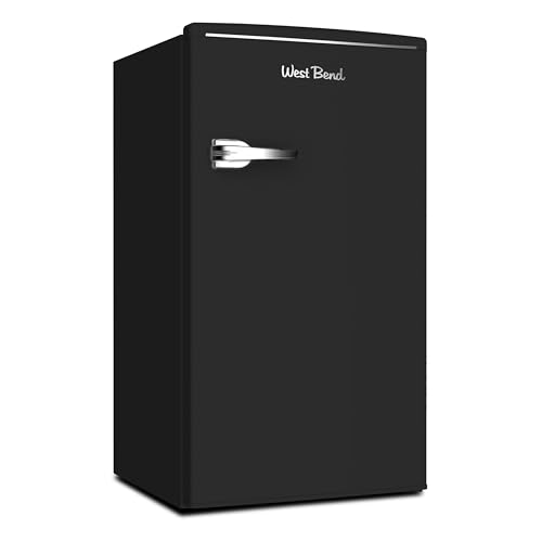 West Bend Mini Fridge with Freezer Retro-Styled for Home Office or Dorm