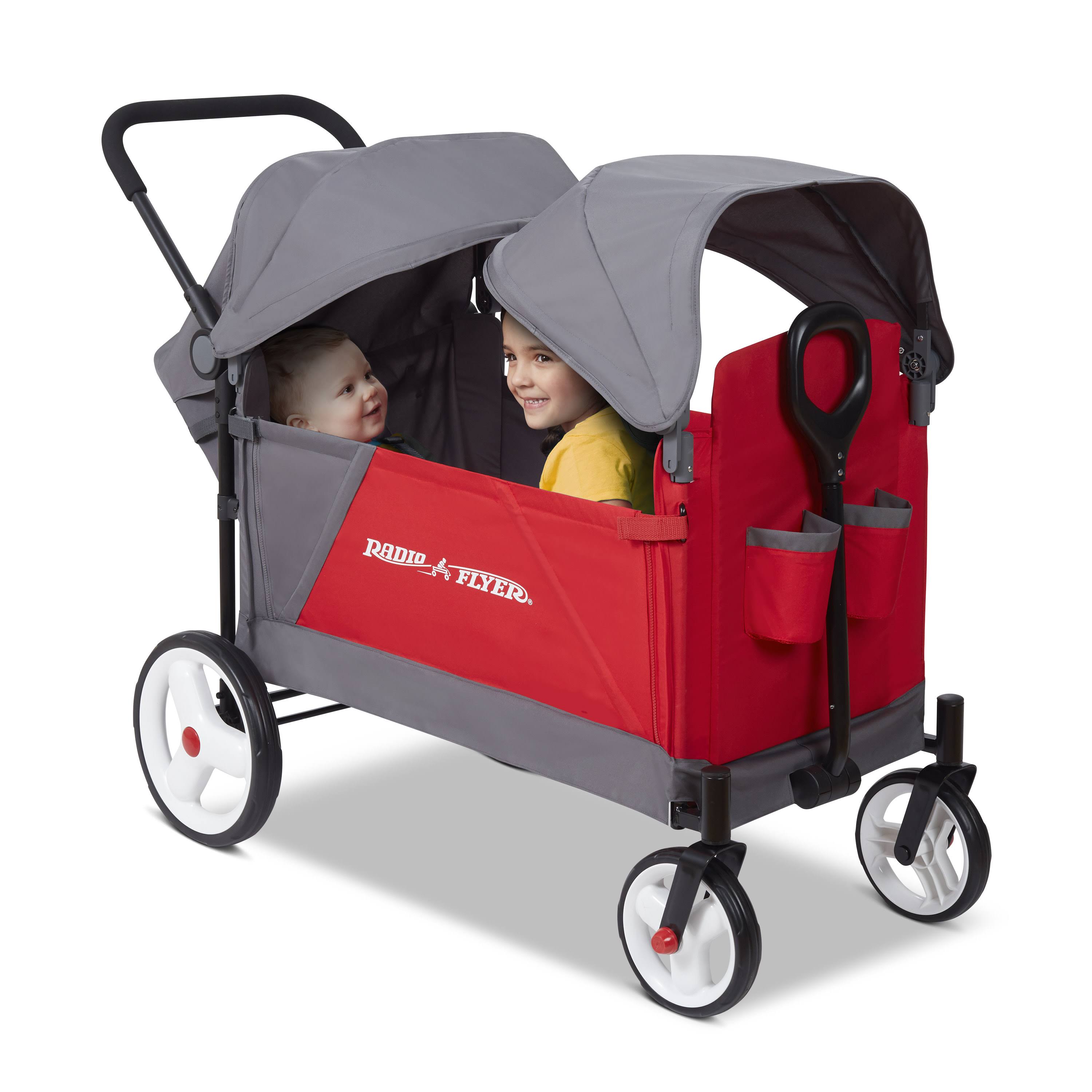 Radio Flyer Discovery Stroller Wagon with Canopies, Folding Wagon