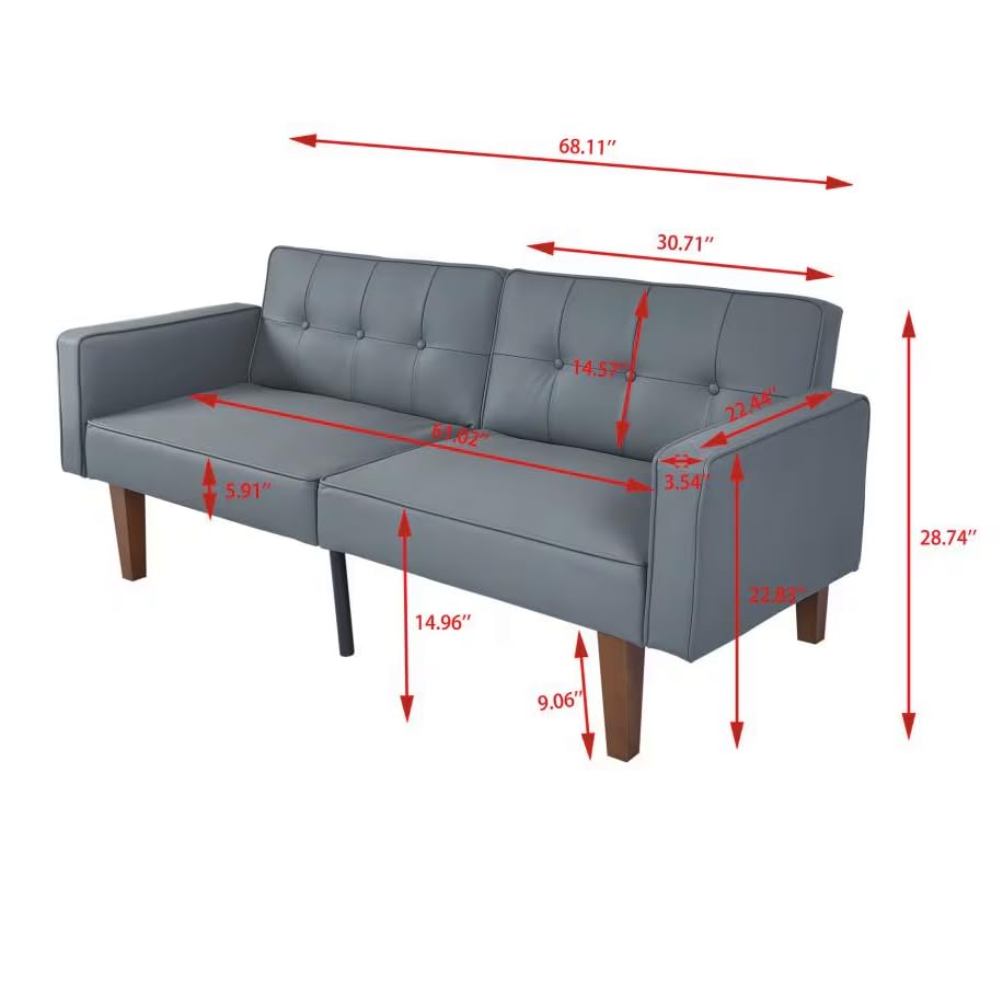 FLEXISPOT XCT4 Convertible Sofa Bed, 3-in-1 Loveseat Sofa Couch with Adjustable Backrest, Pull Out Couch with 2 Pillows & 2 Side Pockets