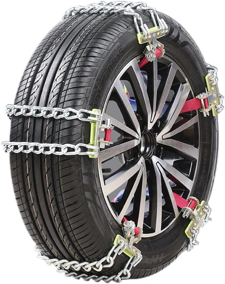 Enfudid Snow Chains for Car, Universal Anti Slip Snow Chains for SUV, Trucks, RV of Tire Width 165-275mm (6.5-10.8 inch), Heavy Duty,Thickened