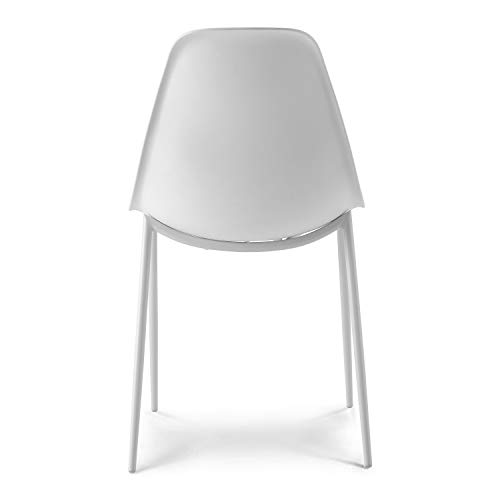 POLY & BARK Isla Modern Kitchen Chairs Set of 4 - Plastic Dining Chair with Metal Legs