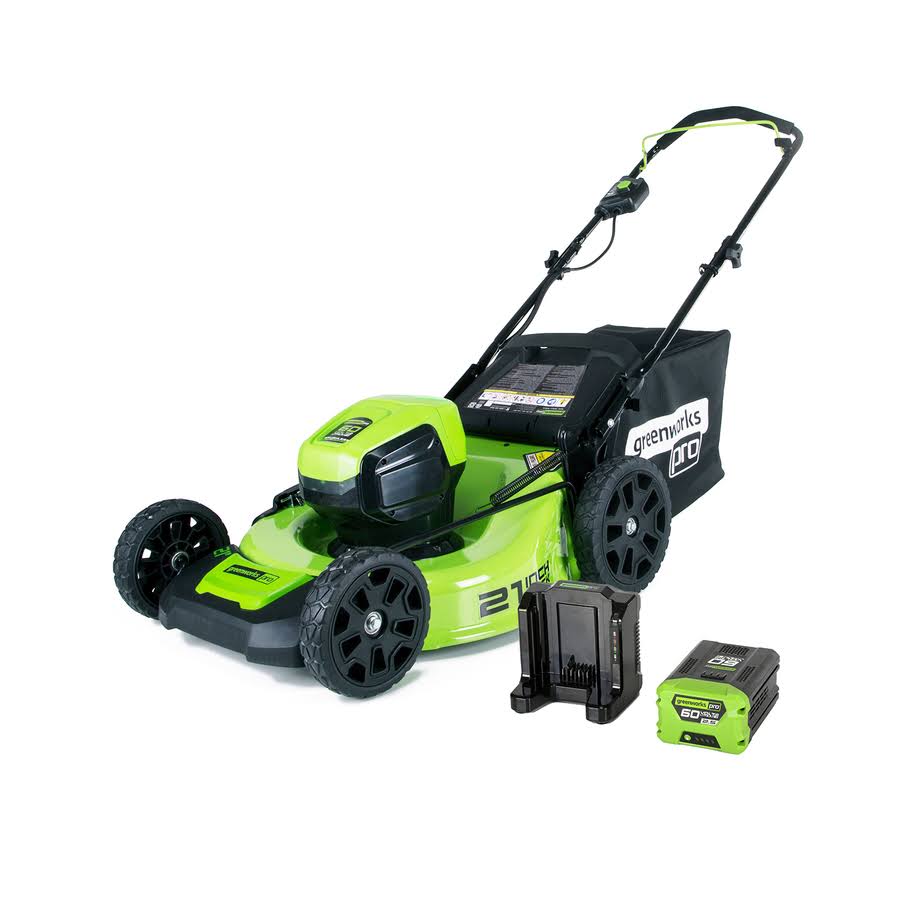 Greenworks Pro 60-Volt Brushless Lithium Ion Push 21-in Cordless Electric Lawn Mower Mo60l410
