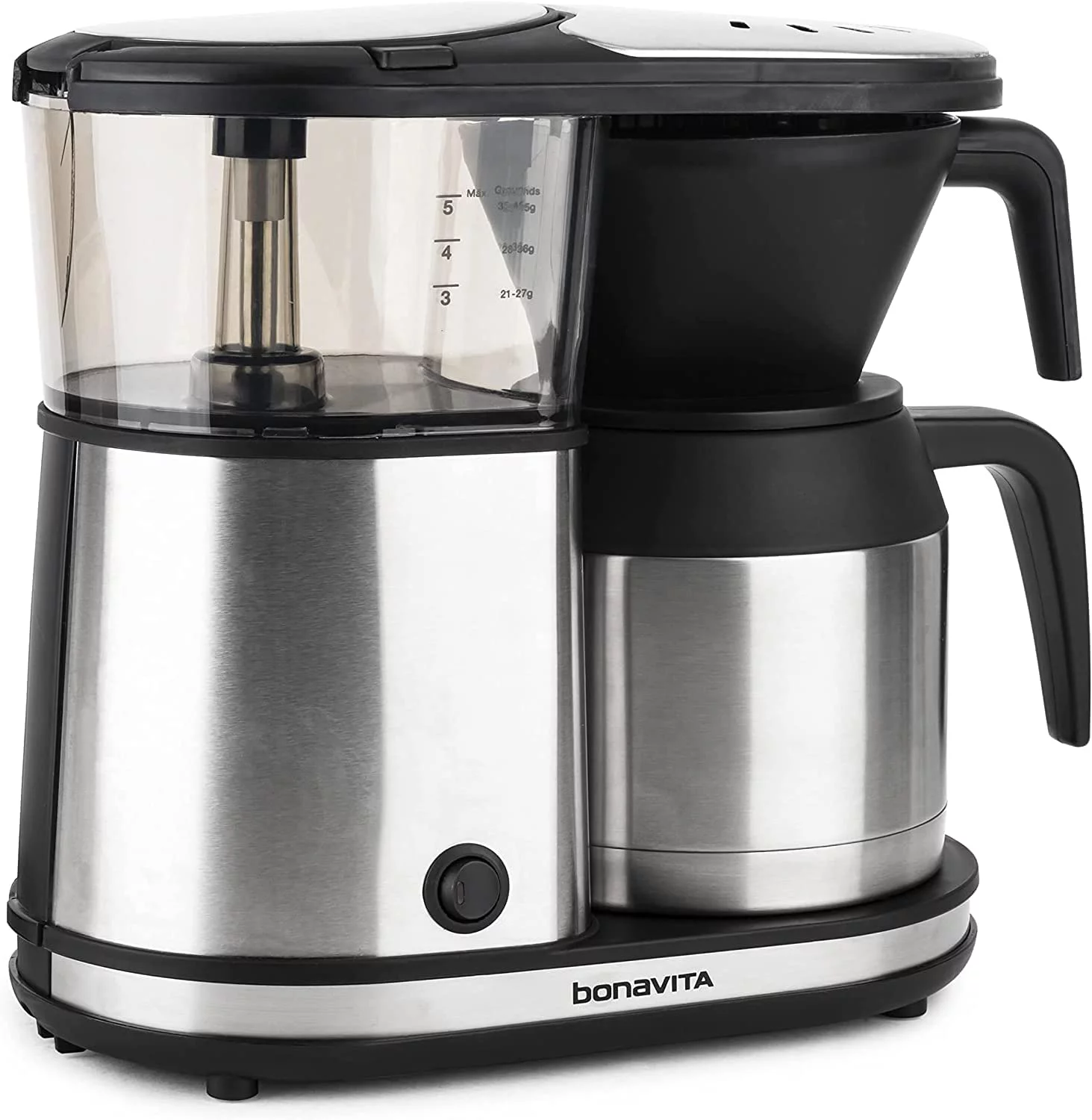Bonavita 5 Cup Drip Coffee Maker Machine  One-Touch Pour Over Brewing w/ Double Wall Thermal Carafe  SCA Certified  1100 Watt  BPA Free  Dishwasher