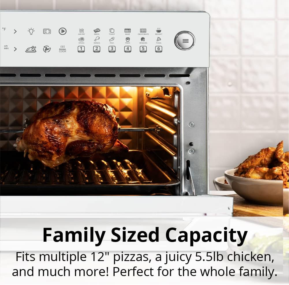 Aria Air Fryers Ariawave 36Qt Air Fryer Oven, White, Extra Large