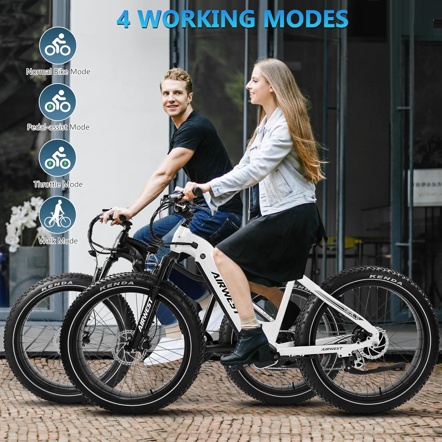 Electric Bike for Adults 750W Electric Bike BAFANG Motor, 26" Ebikes for Adults, 48V 15AH LG Battery, 28MPH Fat Tire Electric Bicycle