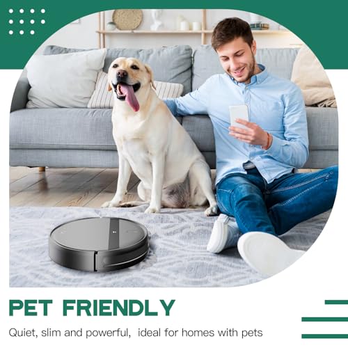 Robot Vacuum and Mop Combo, 2-in-1 Robotic Vacuum Cleaner with Tangle-Free Suction, WiFi/Alexa/App Control, Auto Recharge
