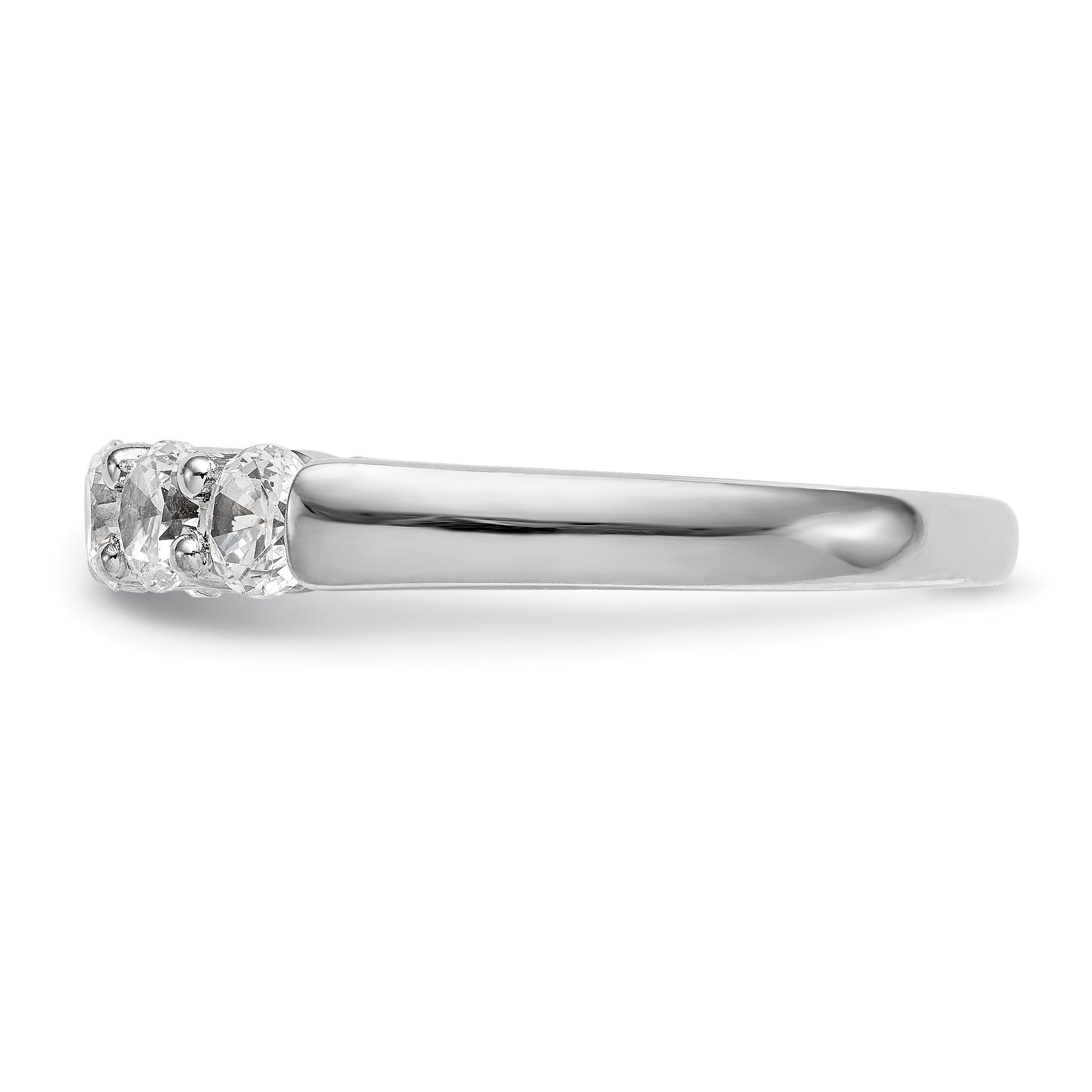 1.10ct. CZ Solid Real 14K White Gold 5-Stone Wedding Band Ring