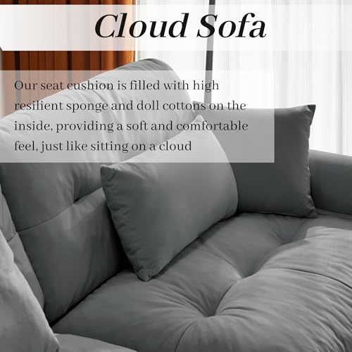 130" Modular Sectional Sofa,Velvet Upholstered Couches for Living Room,3 Seater Green Sofa Couch with Movable Ottoman
