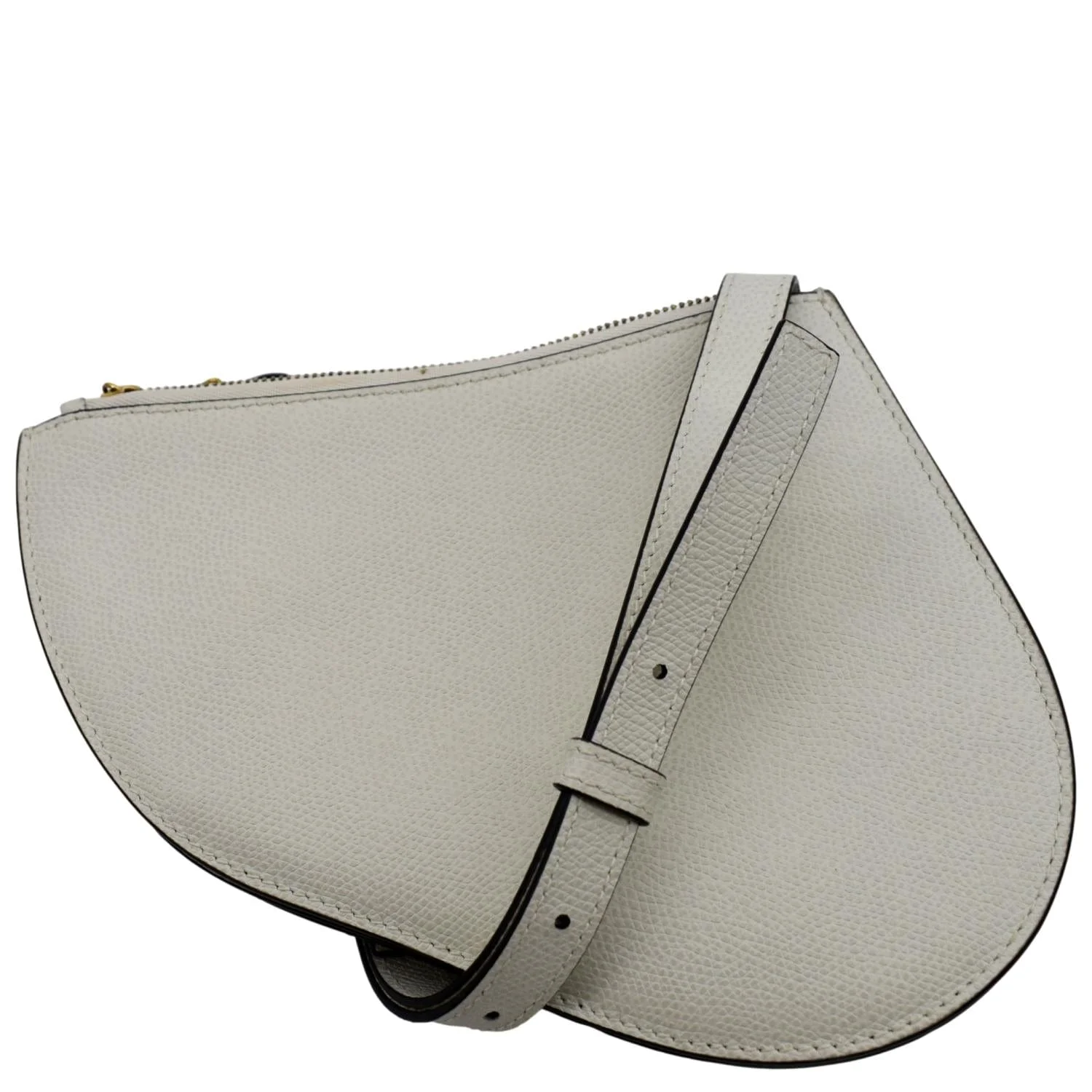 Pre-owned CHRISTIAN DIOR Women Dior Saddle Trio Leather Crossbody Pouch Bag White