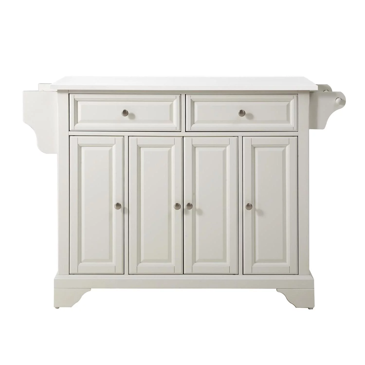 HomeStock Vintage Vogue Granite Top Full Size Kitchen Island/Cart White/Black