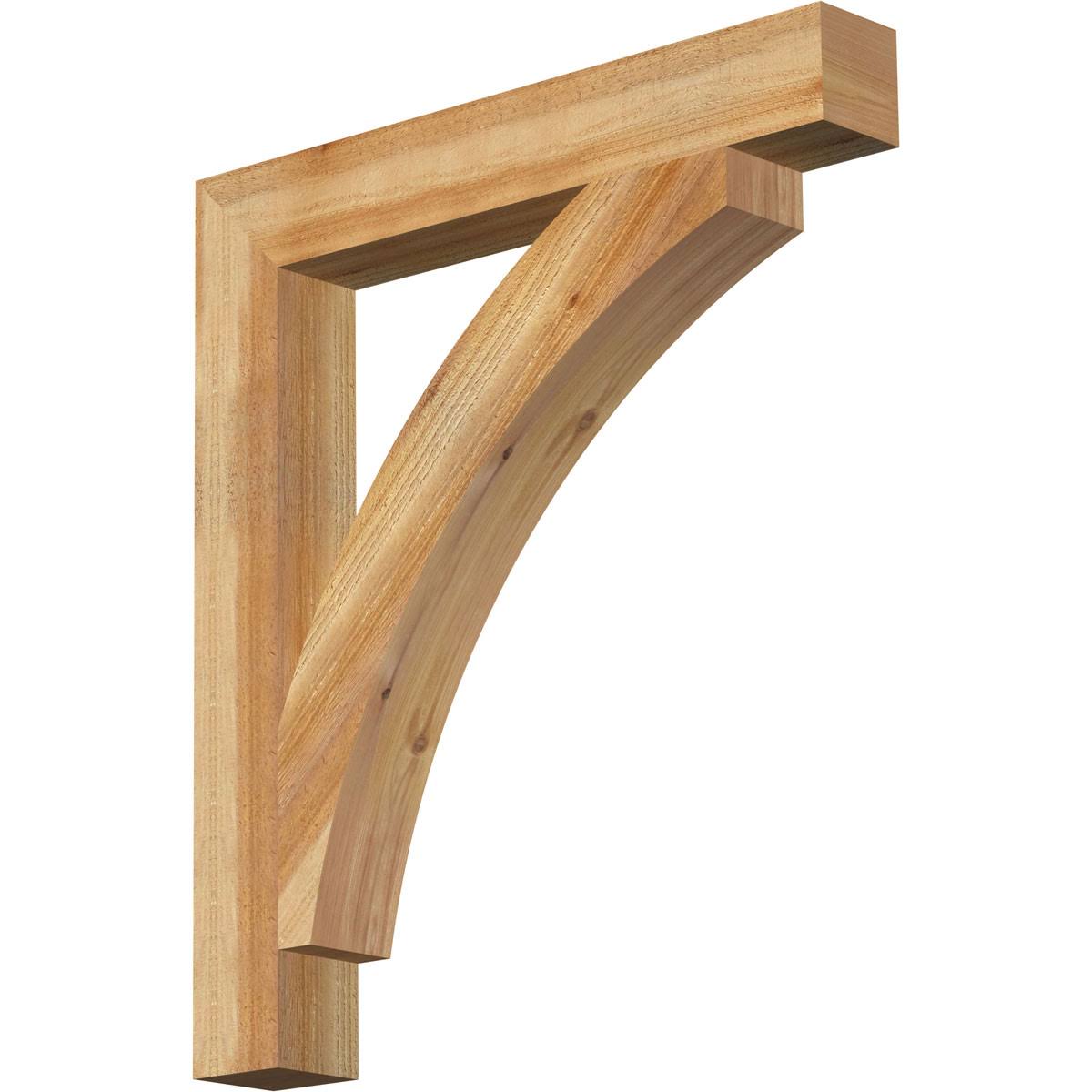 Ekena Millwork BKT04X28X32THR05RWR 4x22W x 28x22D x 32x22H Thorton Block Rough Sawn BRACKET, Western Red Cedar