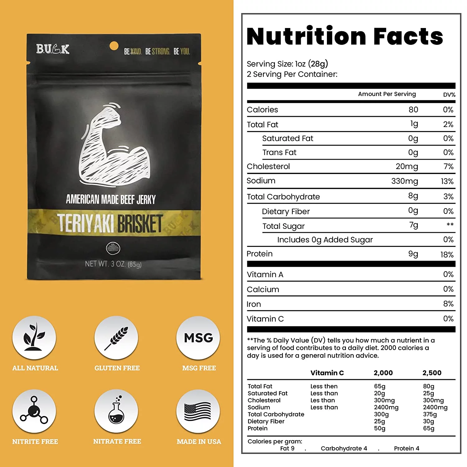 BULK Beef Jerky All Natural Brisket Dried Beef, Low Fat and Calorie Snacks, Teriyaki, 5lb