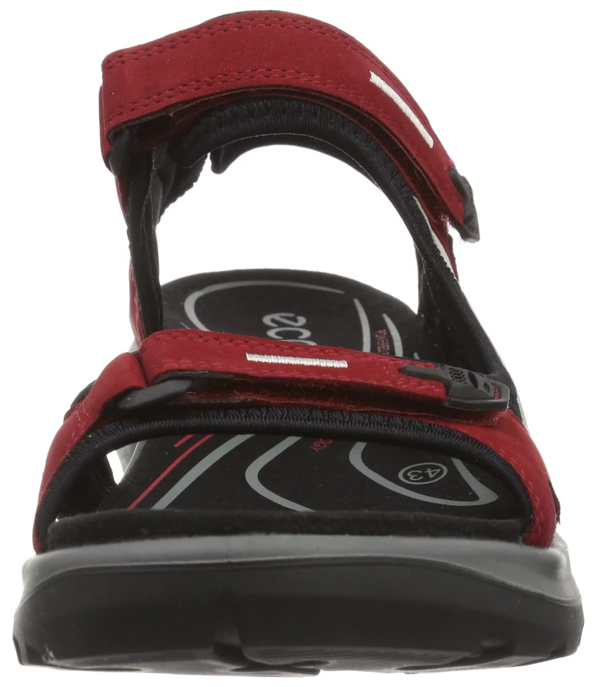 ECCO Women's Yucatan Sport Sandal, Chili Red/Concrete/Black Nubuck, 5-5.5