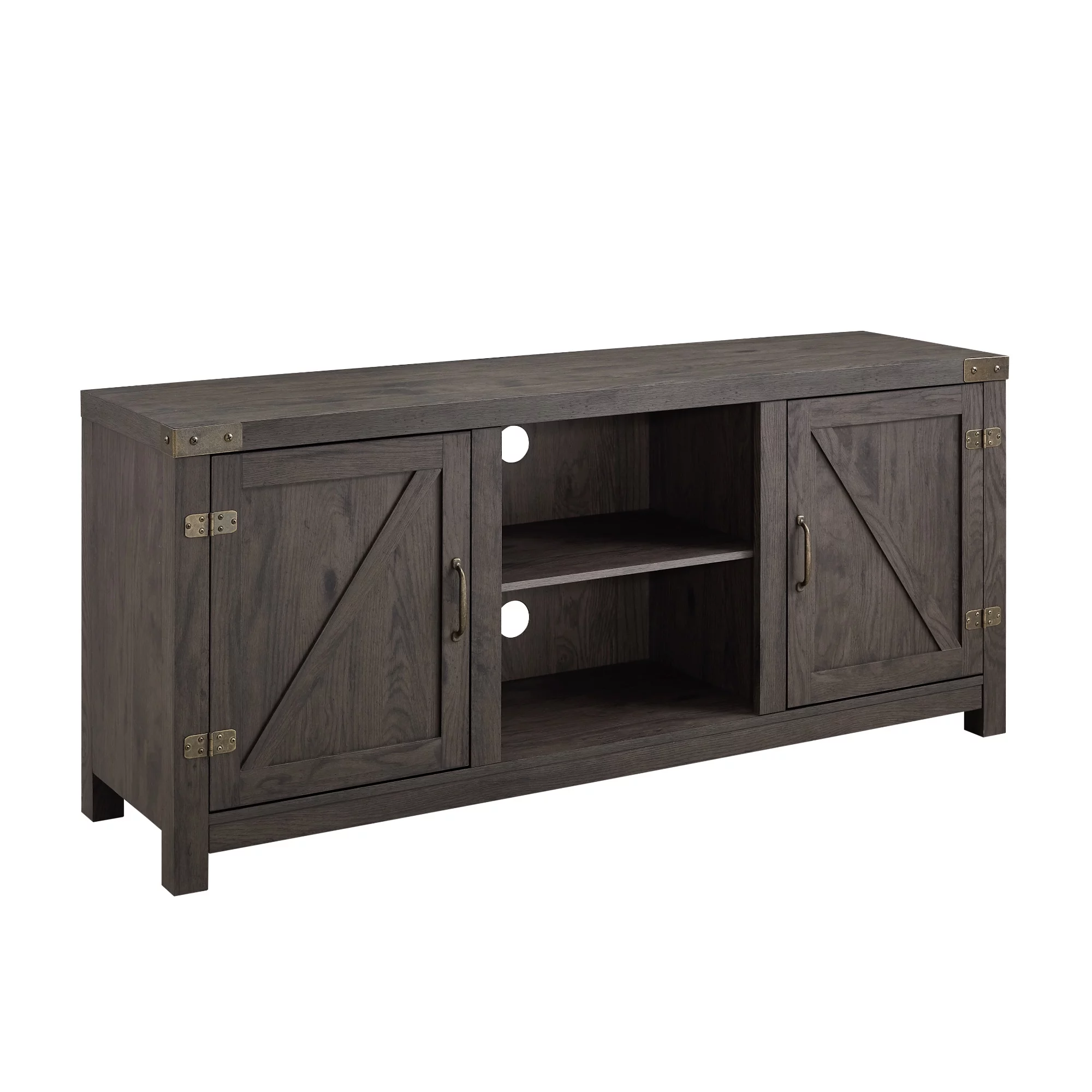 Walker Edison Modern Farmhouse Barn Door TV Stand for TVs up to 65, Grey Wash